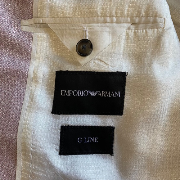 EMPORIO ARMANI G Line Light Pink Lavender Blazer EU 50 Viscose Old Money Wedding - Picture 12 of 16